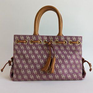 Dooney Burke Pink Leather Canvas Mini Satchel Bag